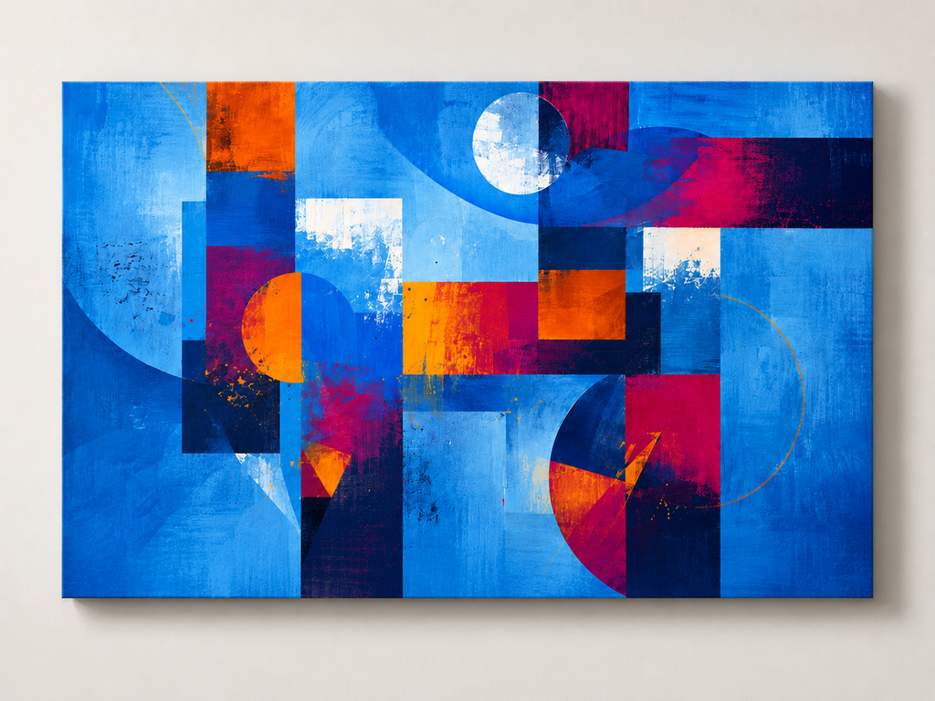 Abstract Moons – Contemporary Geometric Art on 24" X 36" X 1.5" Canvas