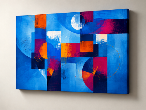Abstract Moons – Contemporary Geometric Art on 24" X 36" X 1.5" Canvas