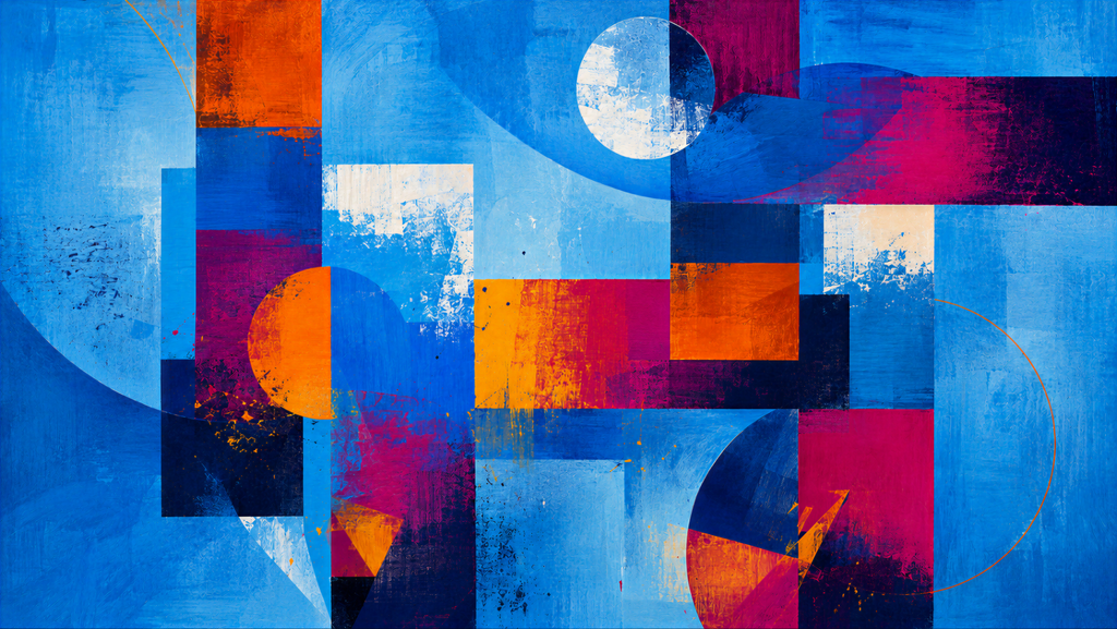 Abstract Moons – Contemporary Geometric Art on 24" X 36" X 1.5" Canvas